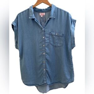 Hester & Orchard Chambray Sleeveless Button Front Top Women’s Large